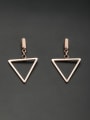thumb Triangle Stainless steel Rose Drop drop Earring 0
