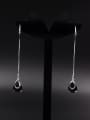 thumb Platinum Plated chain Black Zircon Beautiful Drop drop Earring 0