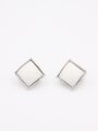 thumb Square style with Platinum Plated  Studs stud Earring 0