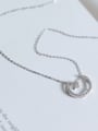 thumb Silver color Silver-Plated 925 Silver Personalized Rhinestone Necklac 0