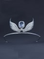 thumb New design Platinum Plated Blue Square Zircon Wings Wedding Crown in White color 0
