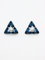 thumb The new Platinum Plated austrian Crystals Studs stud Earring with Navy 0