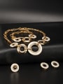 thumb White color Gold Plated Zinc Alloy Round 4 Pieces Set 0