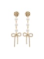 thumb Gold Charm Youself ! Gold Plated Zinc Alloy Pearl Drop drop Earring 0