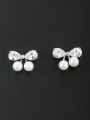 thumb Blacksmith Made Platinum Plated Pearl Butterfly Studs stud Earring 0