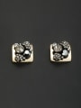 thumb Square style with Gold Plated Rhinestone Studs stud Earring 0