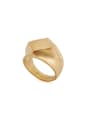 thumb Gold Square Youself ! Gold Plated Titanium  Band Signet Ring 0