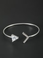 thumb A Platinum Plated Stylish Zircon Bangle Of Triangle 0