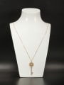 thumb White color Gold Plated Copper chain Zircon Necklace 0