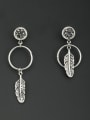 thumb Grey color Silver-Plated Star Zircon Drop drop Earring 0