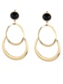 thumb Gold color Gold Plated Zinc Alloy Statement Drop drop Earring 0