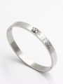 thumb White color Stainless steel  Zircon Bangle  63MMX55MM 0