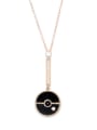 thumb Gold Plated Zinc Alloy Round Black Necklac 0