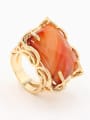 thumb A Gold Plated Stylish  Carnelian Statement Ring Of Square 0
