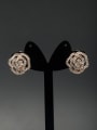 thumb Model No 1000001184 Mother's Initial White Studs stud Earring with Flower Zircon 0