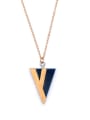 thumb Gold Plated Wood Triangle Necklac 0