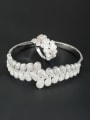 thumb New design Platinum Plated Flower Zircon 2 Pieces Set in White color 0