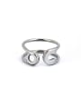 thumb Fashion Silver-Plated Titanium Statement Band Stacking Ring 0