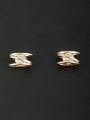 thumb Model No DCZ2405P-001 New design Gold Plated Zircon Studs stud Earring in White color 0
