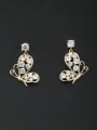 thumb Model No NY37438 Mother's Initial White Drop drop Earring with Butterfly Zircon 0