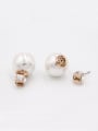 thumb New design Rose Plated Geometric austrian Crystals Studs stud Earring in White color 0