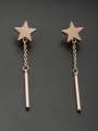 thumb Rose Star Drop threader Earring with Stainless steel 0