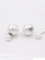 thumb Model No NY32633-007 New design Platinum Plated Round Pearl Studs stud Earring in White color 0