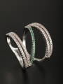 thumb New design Platinum Plated Copper Zircon Ring in Green color  6#-9# 0