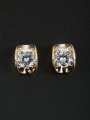thumb Personalized Gold Plated White Geometric Zircon Studs stud Earring 0