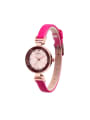 thumb Fashion Pink Alloy Japanese Quartz Round Genuine Leather Women's Watch 28-31.5mm 1