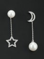 thumb White Star Youself ! Platinum Plated Pearl Studs drop Earring 0