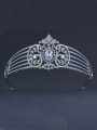 thumb Platinum Plated Stylish Zircon Wedding Crown 0