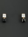 thumb New design Gold Plated Square Zircon Studs stud Earring in White color 0