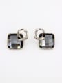 thumb New design  Geometric austrian Crystals Drop stud Earring in Grey color 0