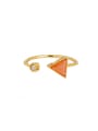 thumb Gold Youself ! Gold Plated Copper Stone Band Midi Ring 0