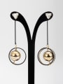 thumb Gold Plated  White Zircon Ball In the Middle  Drop drop Earring 0