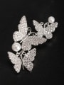 thumb The new Platinum Plated Zircon Butterfly Lapel Pins & Brooche with White 0