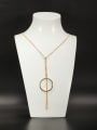 thumb The new Gold Plated Copper Zircon Round Necklace with White 0