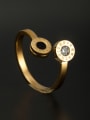 thumb Gold Ring with Stainless steel Rhinestone 6-8# 0