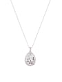thumb The new Platinum Plated Zinc Alloy austrian Crystals chain necklace with White 0