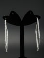 thumb New design Platinum Plated Square Zircon Hoop hoop Earring in White color 0