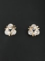 thumb Custom White Butterfly Studs stud Earring with Gold Plated 0