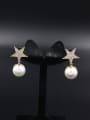 thumb Model No NY37051-002 Custom White Star Drop drop Earring with Gold Plated 0