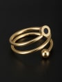 thumb Round Stainless steel Beads Gold Stacking Ring  6-9# 1