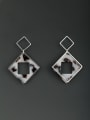 thumb Square Platinum Plated Acrylic Multicolor Drop drop Earring 0