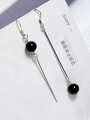 thumb Custom Black Charm Drop drop Earring with Silver-Plated 925 Silver 0