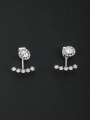 thumb Mother's Initial White Studs stud Earring with Zircon 0