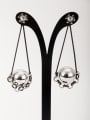 thumb Blacksmith Made Platinum Plated Copper Beads Round Drop drop Earring 0