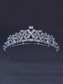 thumb Flower Platinum Plated Zircon Navy Wedding Crown 0