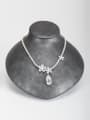 thumb Blacksmith Made Platinum Plated Rhinestone Flower Necklace 0